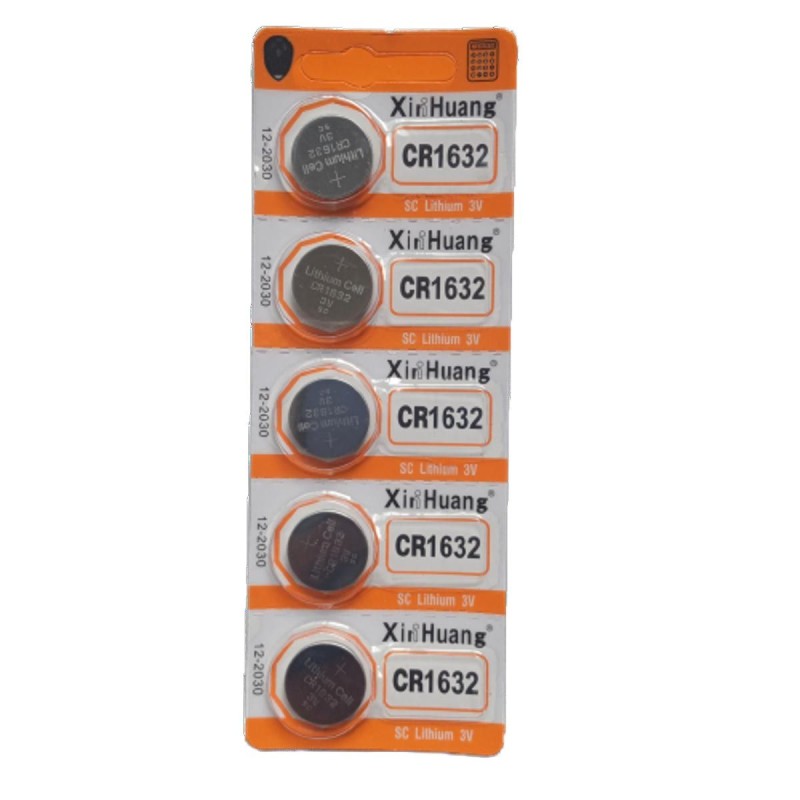 Xin Huang CR1632 3V Lithium Battery, Button Cell Battery, Pack of 5